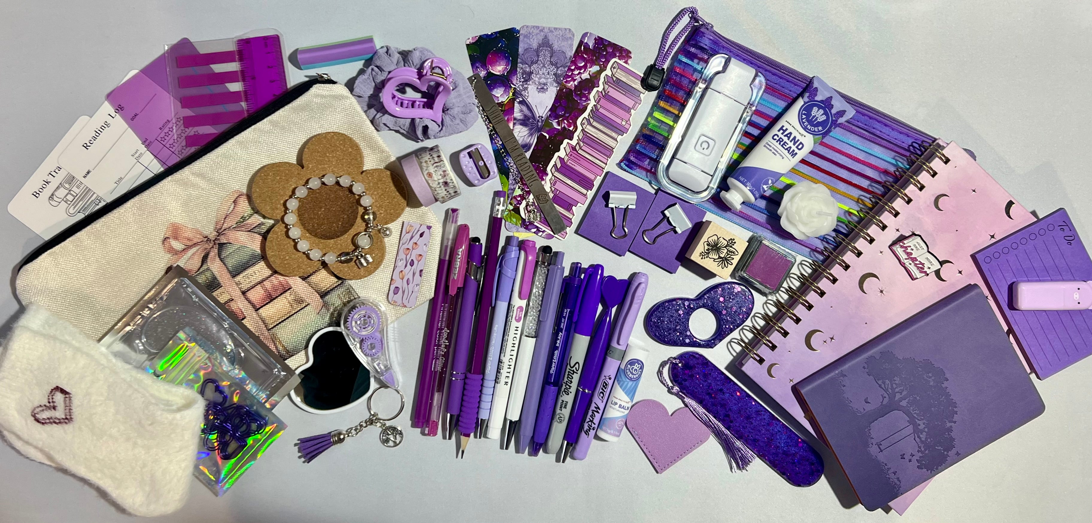 PURPLE BOOKISH BUNDLE 💜 Stationery, Bookish, Cosy (Select Your Size)