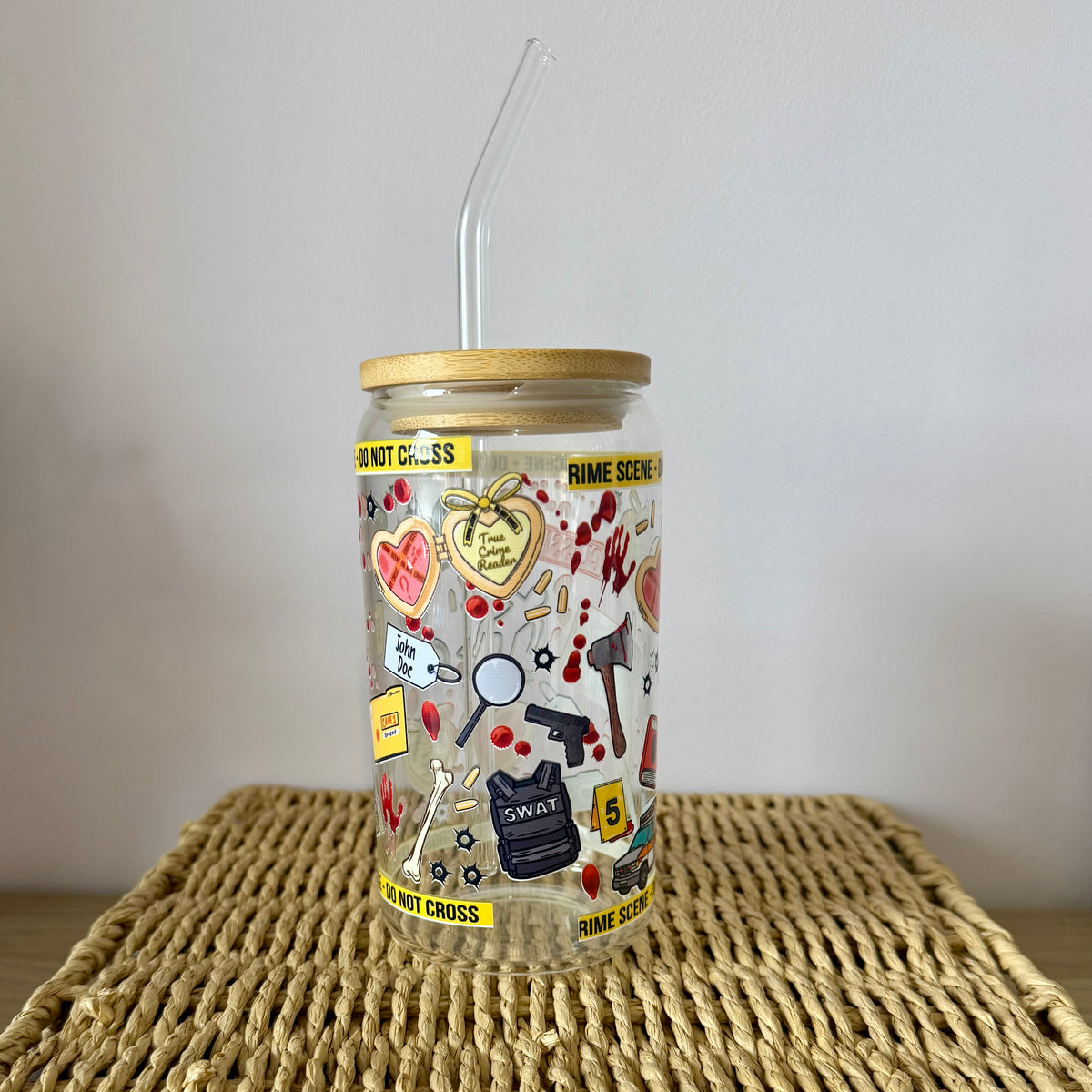 BARGAIN CORNER (Crime Scene Glass Tumbler)