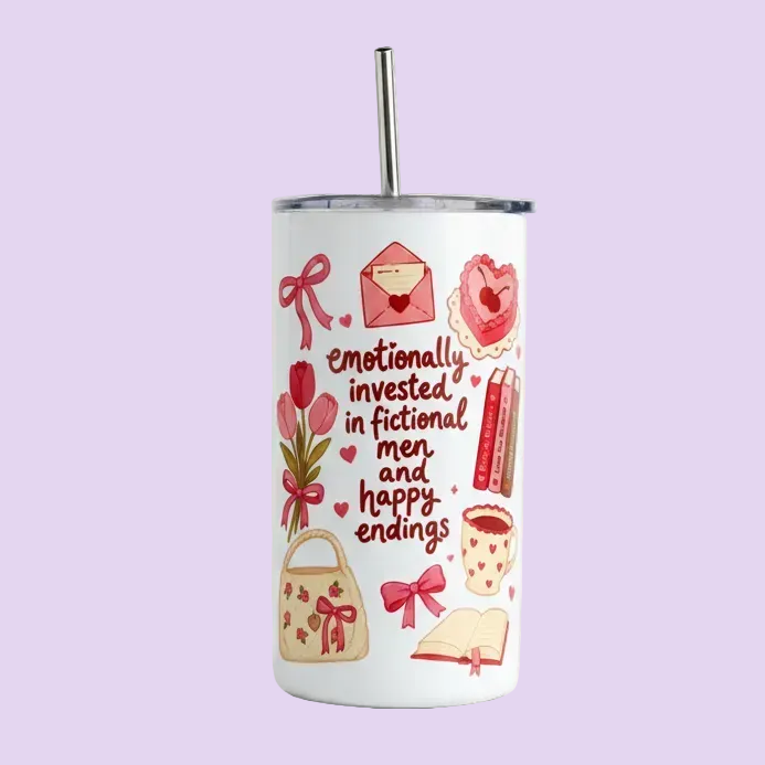 12OZ METAL TUMBLER (Emotionally Invested) 🩷