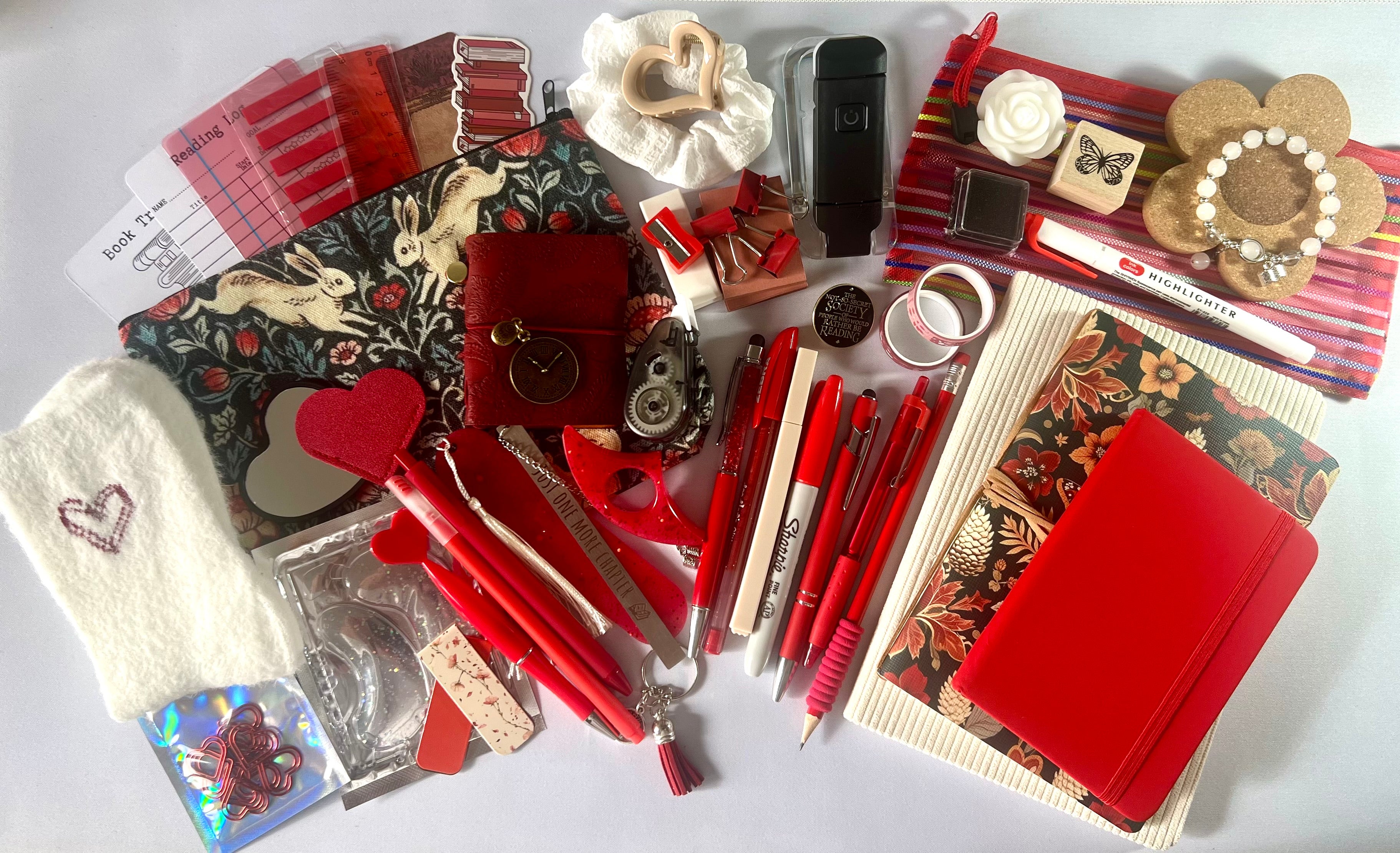 RED BOOKISH BUNDLE ♥️ Stationery, Bookish, Cosy (Select Your Size)