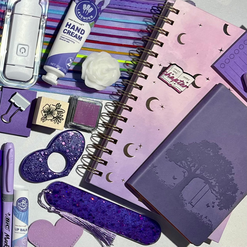 PURPLE BOOKISH BUNDLE 💜 Stationery, Bookish, Cosy (Select Your Size)