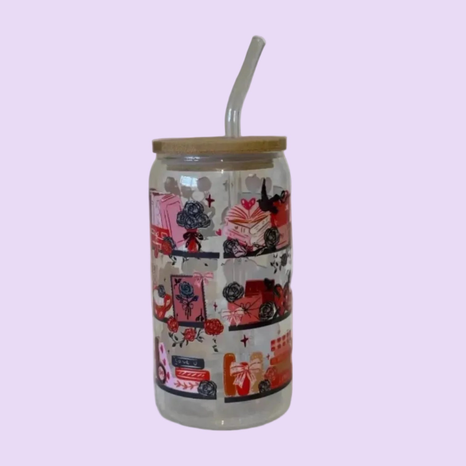 16OZ GLASS TUMBLER (Romance Bookshelf)